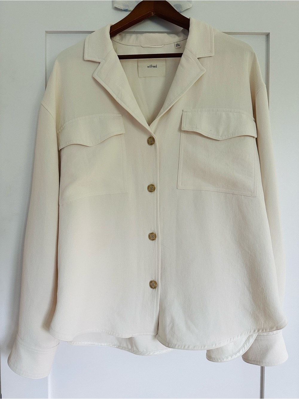 Aritzia Wilfred heavy cream shacket shirt jacket large